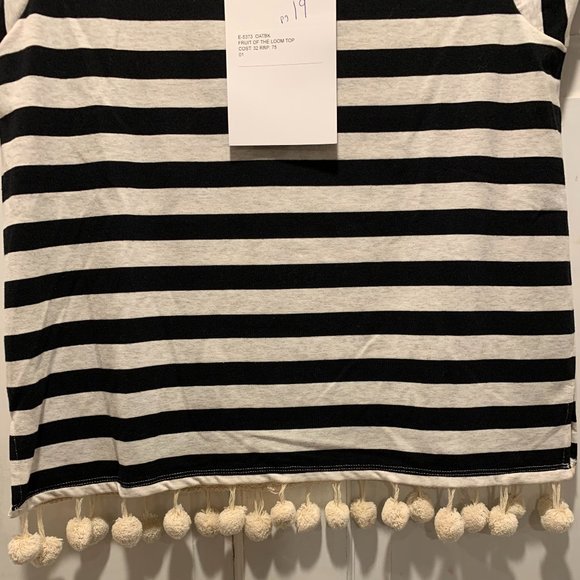 FOIL~ "NWT!!" ~   Striped top w/ pom-pom trim - Picture 9 of 11
